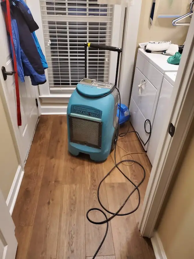 Commercial dehumidifier deployed for Flood Damage Cleanup in Westlake